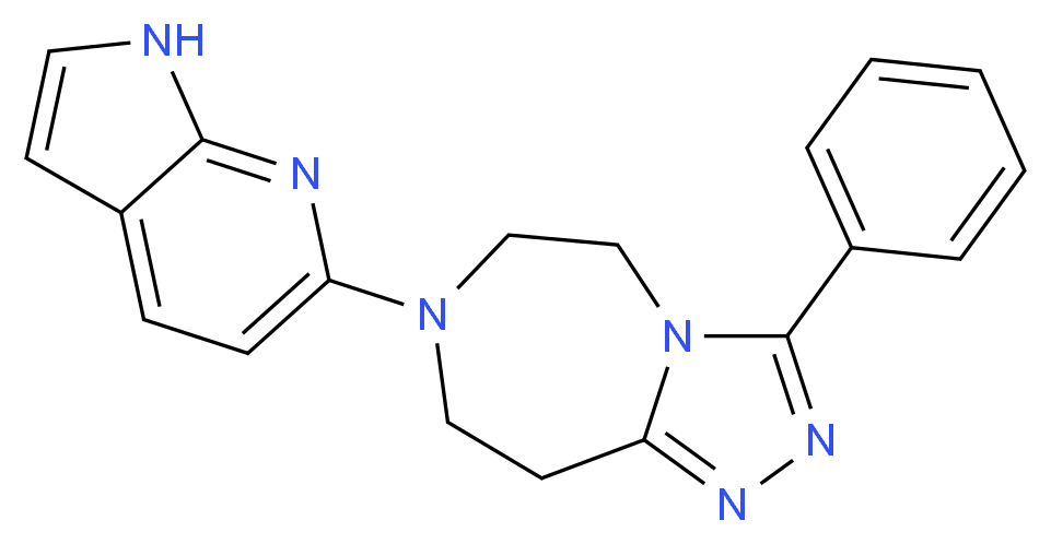 3-phenyl-7-(1H-pyrrolo[2,3-b]pyridin-6-yl)-6,7,8,9-tetrahydro-5H-[1,2,4]triazolo[4,3-d][1,4]diazepine_分子结构_CAS_)