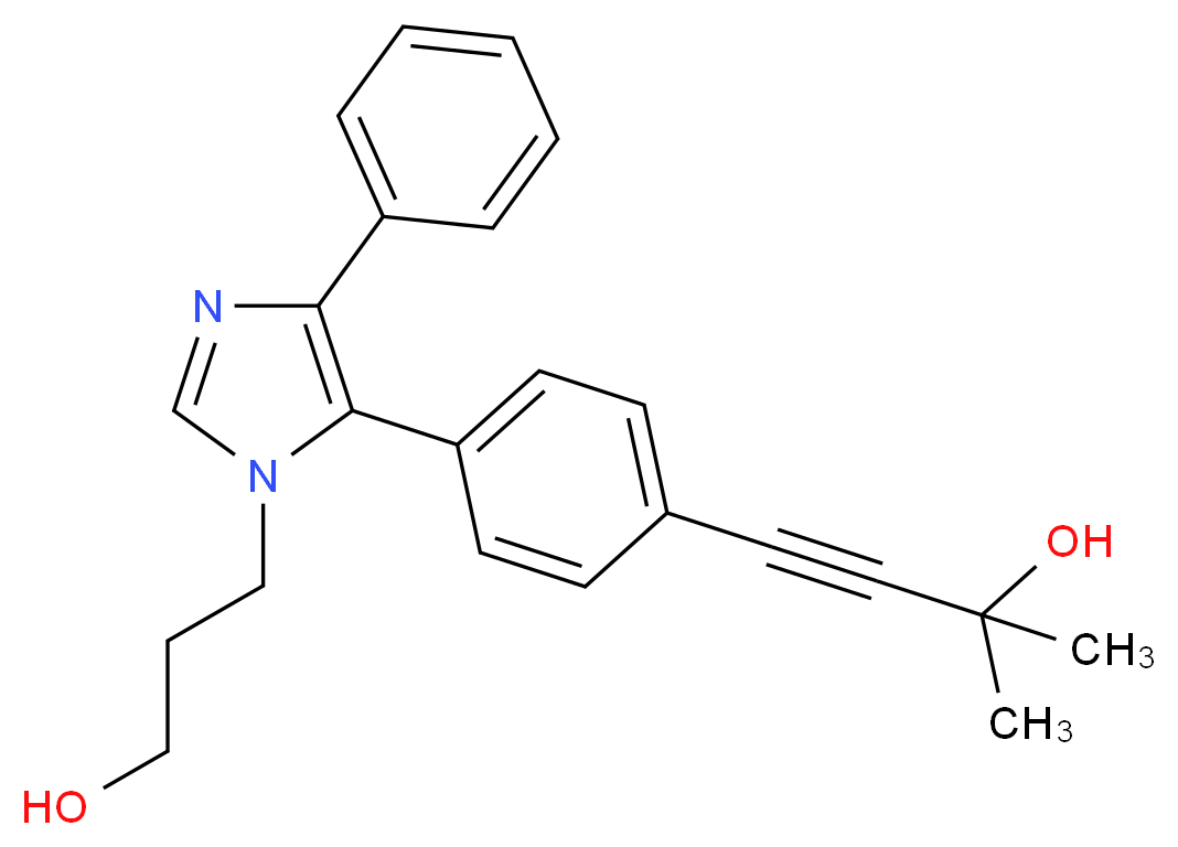 4-{4-[1-(3-hydroxypropyl)-4-phenyl-1H-imidazol-5-yl]phenyl}-2-methylbut-3-yn-2-ol_分子结构_CAS_)