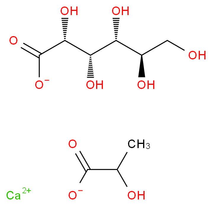 calcium (2R,3S,4R,5R)-2,3,4,5,6-pentahydroxyhexanoate 2-hydroxypropanoate_分子结构_CAS_11116-97-5