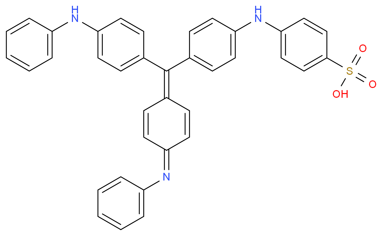 4-[(4-{[4-(phenylamino)phenyl][4-(phenylimino)cyclohexa-2,5-dien-1-ylidene]methyl}phenyl)amino]benzene-1-sulfonic acid_分子结构_CAS_1324-76-1