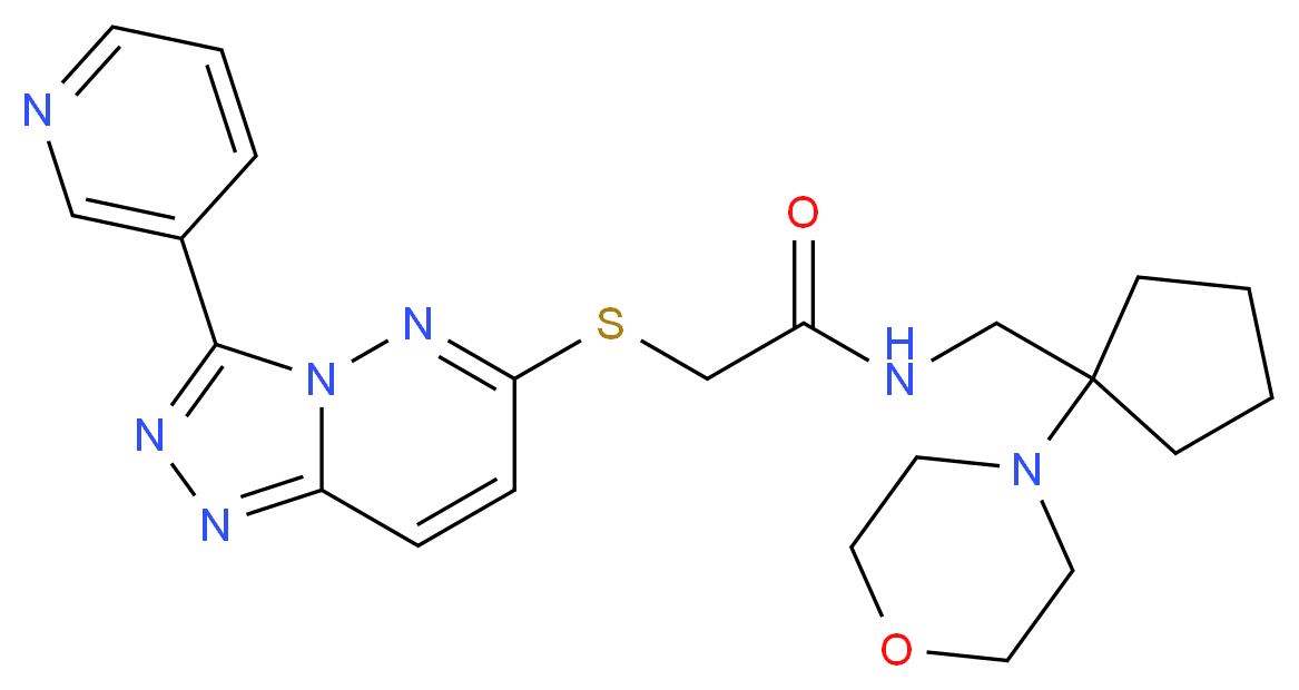 N-{[1-(4-morpholinyl)cyclopentyl]methyl}-2-{[3-(3-pyridinyl)[1,2,4]triazolo[4,3-b]pyridazin-6-yl]thio}acetamide_分子结构_CAS_)