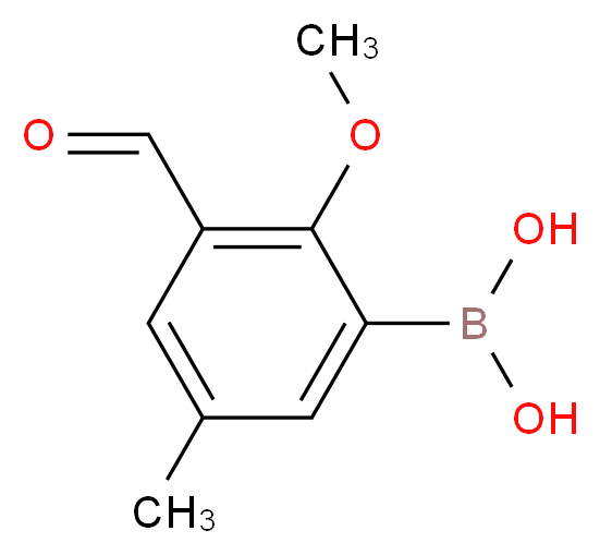 3-甲酰基-2-甲氧基-5-甲基苯基硼酸_分子结构_CAS_480424-55-3)