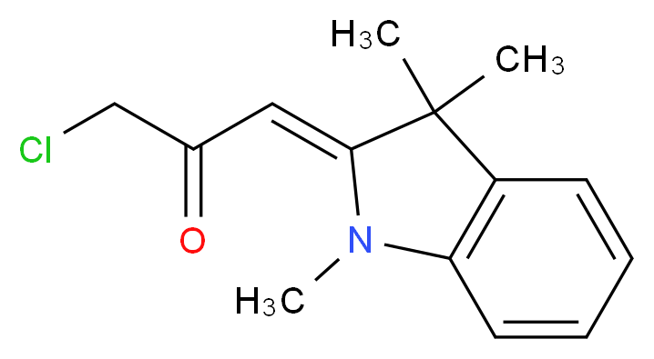 1-chloro-3-[(2Z)-1,3,3-trimethyl-2,3-dihydro-1H-indol-2-ylidene]propan-2-one_分子结构_CAS_92297-75-1