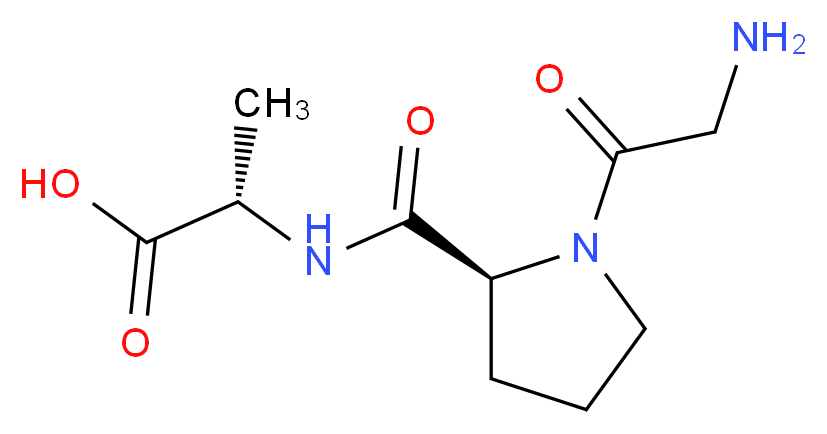 (2S)-2-{[(2S)-1-(2-aminoacetyl)pyrrolidin-2-yl]formamido}propanoic acid_分子结构_CAS_837-83-2