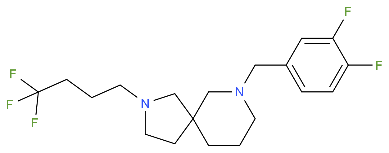 7-(3,4-difluorobenzyl)-2-(4,4,4-trifluorobutyl)-2,7-diazaspiro[4.5]decane_分子结构_CAS_)