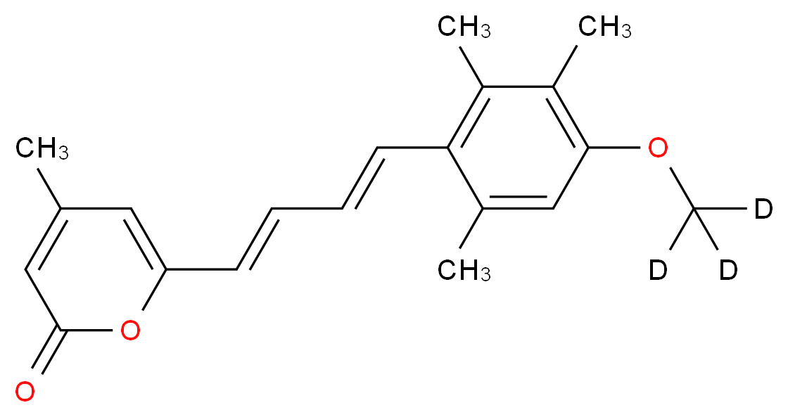 6-[(1E,3E)-4-[4-(<sup>2</sup>H<sub>3</sub>)methoxy-2,3,6-trimethylphenyl]buta-1,3-dien-1-yl]-4-methyl-2H-pyran-2-one_分子结构_CAS_1185236-53-6