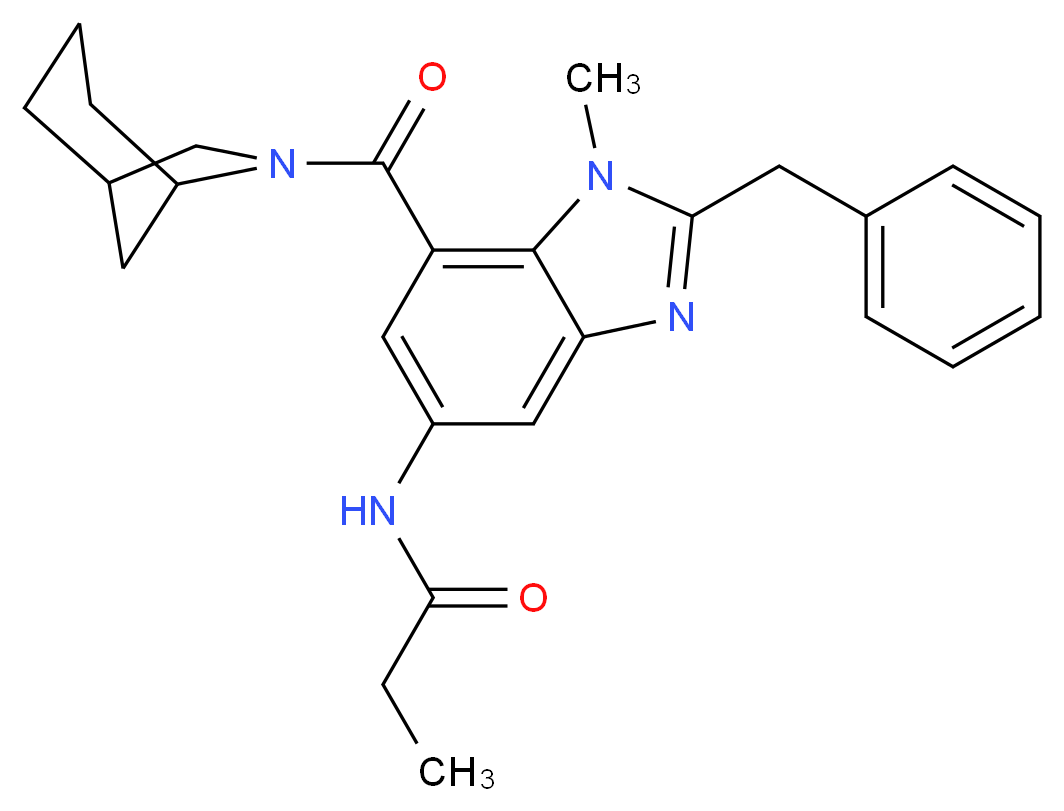 N-[7-(6-azabicyclo[3.2.1]oct-6-ylcarbonyl)-2-benzyl-1-methyl-1H-benzimidazol-5-yl]propanamide_分子结构_CAS_)