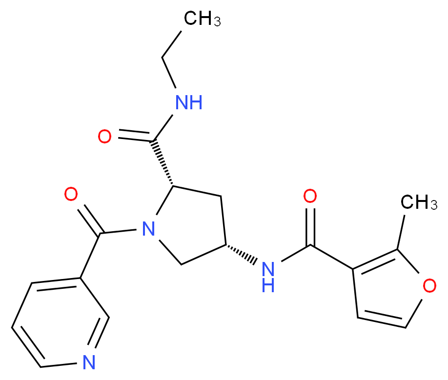 (4S)-N-ethyl-4-[(2-methyl-3-furoyl)amino]-1-(pyridin-3-ylcarbonyl)-L-prolinamide_分子结构_CAS_)
