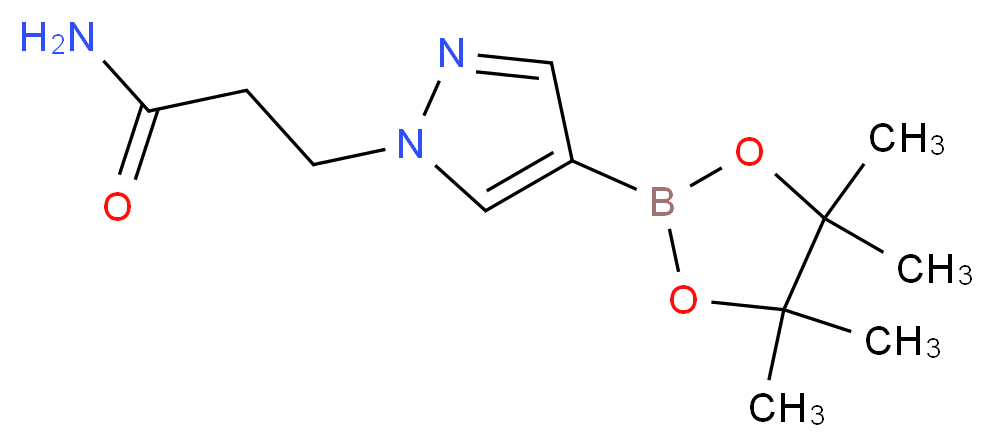 3-[4-(tetramethyl-1,3,2-dioxaborolan-2-yl)-1H-pyrazol-1-yl]propanamide_分子结构_CAS_1093307-34-6