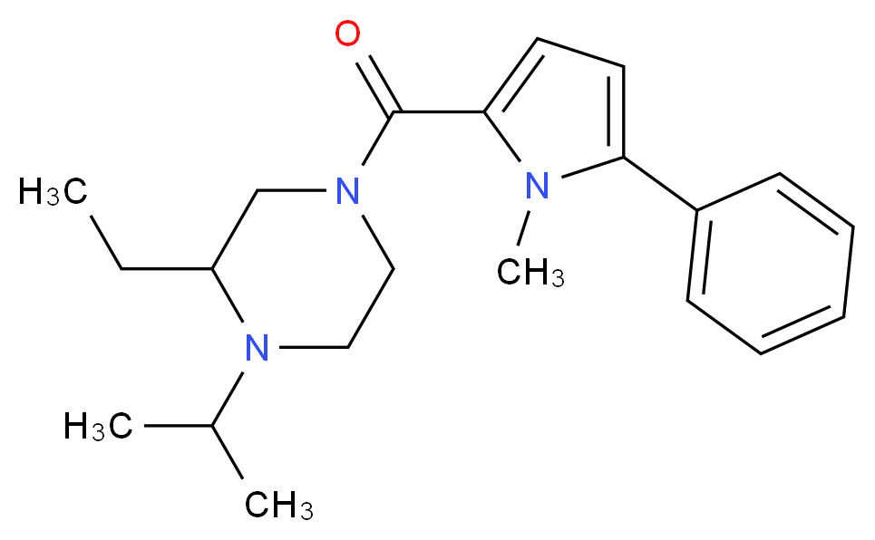 2-ethyl-1-isopropyl-4-[(1-methyl-5-phenyl-1H-pyrrol-2-yl)carbonyl]piperazine_分子结构_CAS_)