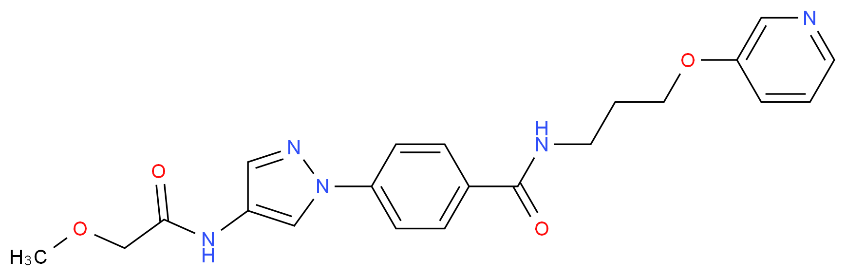4-{4-[(methoxyacetyl)amino]-1H-pyrazol-1-yl}-N-[3-(3-pyridinyloxy)propyl]benzamide_分子结构_CAS_)