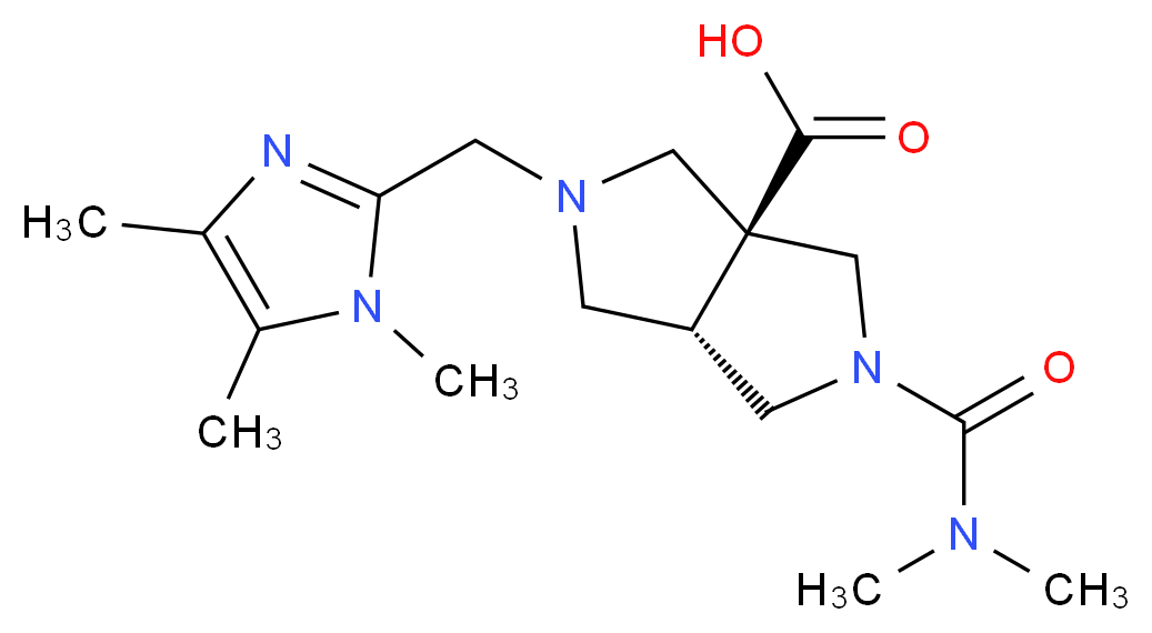 (3aS*,6aS*)-2-[(dimethylamino)carbonyl]-5-[(1,4,5-trimethyl-1H-imidazol-2-yl)methyl]hexahydropyrrolo[3,4-c]pyrrole-3a(1H)-carboxylic acid_分子结构_CAS_)