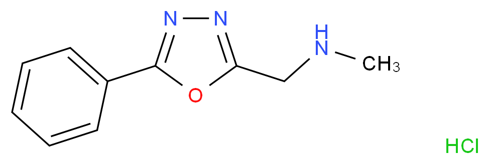 Methyl-(5-phenyl-[1,3,4]oxadiazol-2-ylmethyl)-amine hydrochloride_分子结构_CAS_880361-90-0)