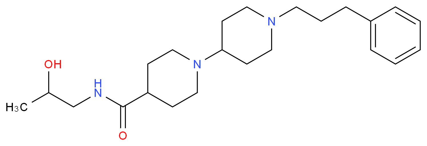 N-(2-hydroxypropyl)-1'-(3-phenylpropyl)-1,4'-bipiperidine-4-carboxamide_分子结构_CAS_)