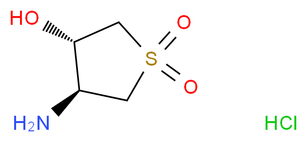 (3S,4S)-4-Amino-1,1-dioxo-tetrahydro-1lambda*6*-thiophen-3-ol hydrochloride_分子结构_CAS_)