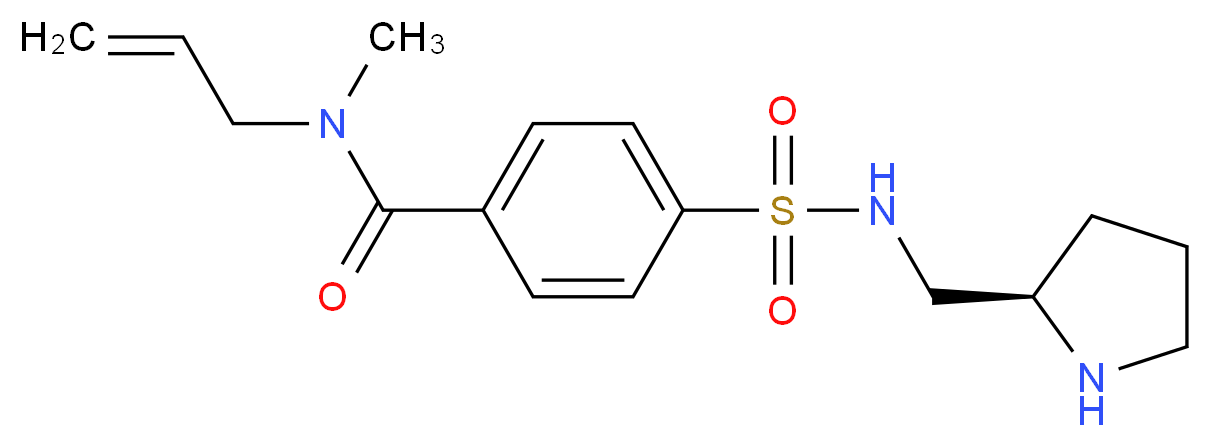 N-allyl-N-methyl-4-({[(2R)-2-pyrrolidinylmethyl]amino}sulfonyl)benzamide_分子结构_CAS_)