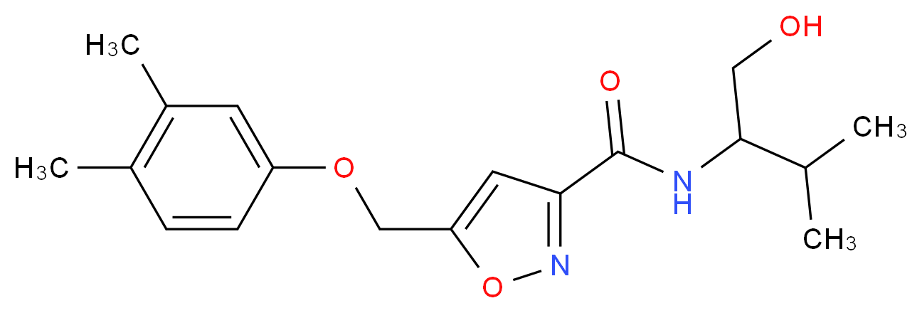 5-[(3,4-dimethylphenoxy)methyl]-N-[1-(hydroxymethyl)-2-methylpropyl]-3-isoxazolecarboxamide_分子结构_CAS_)
