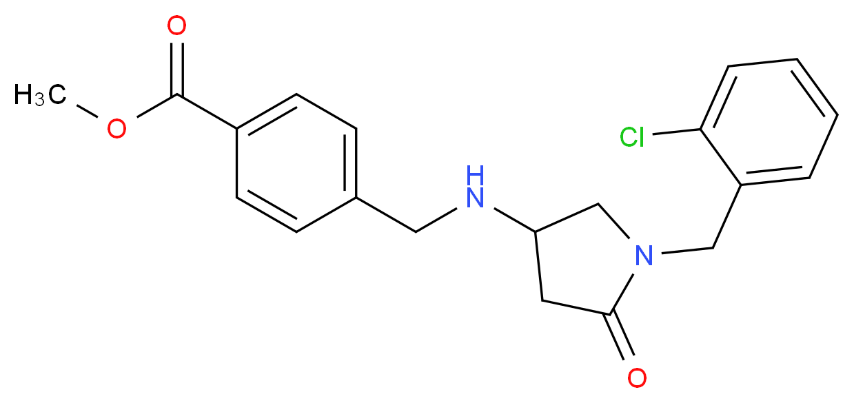 methyl 4-({[1-(2-chlorobenzyl)-5-oxo-3-pyrrolidinyl]amino}methyl)benzoate_分子结构_CAS_)