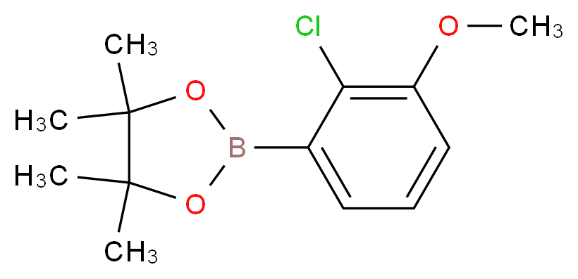 2-(2-chloro-3-methoxyphenyl)-4,4,5,5-tetramethyl-1,3,2-dioxaborolane_分子结构_CAS_1151564-03-2