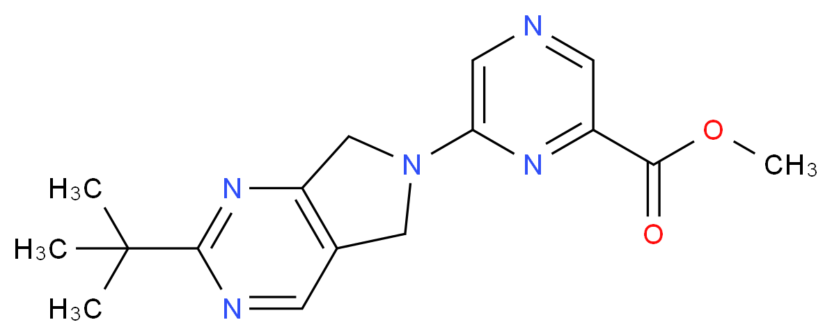 methyl 6-(2-tert-butyl-5,7-dihydro-6H-pyrrolo[3,4-d]pyrimidin-6-yl)pyrazine-2-carboxylate_分子结构_CAS_)