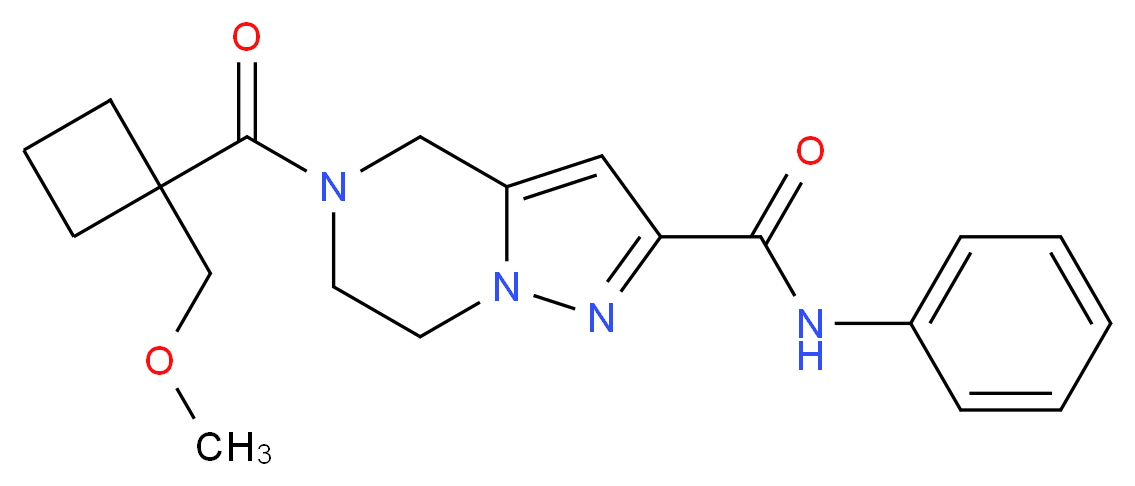 5-{[1-(methoxymethyl)cyclobutyl]carbonyl}-N-phenyl-4,5,6,7-tetrahydropyrazolo[1,5-a]pyrazine-2-carboxamide_分子结构_CAS_)