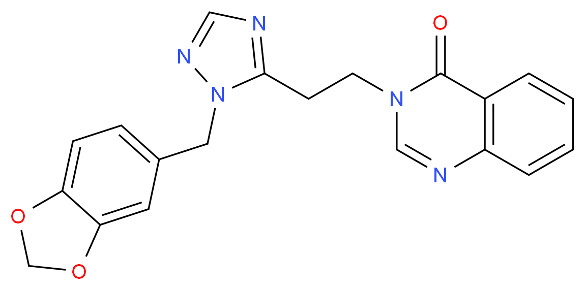 3-{2-[1-(1,3-benzodioxol-5-ylmethyl)-1H-1,2,4-triazol-5-yl]ethyl}quinazolin-4(3H)-one_分子结构_CAS_)