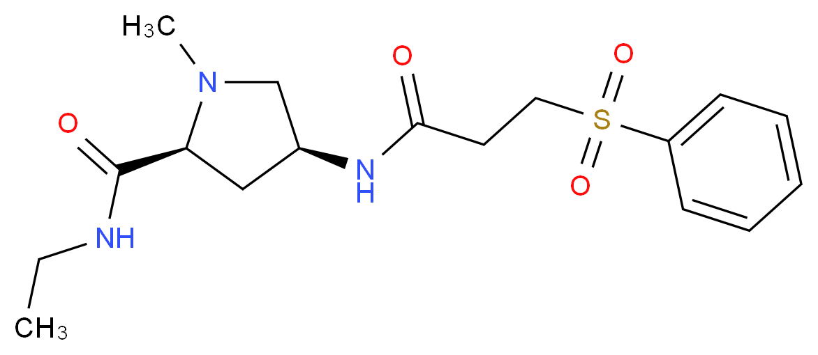(4S)-N-ethyl-1-methyl-4-{[3-(phenylsulfonyl)propanoyl]amino}-L-prolinamide_分子结构_CAS_)