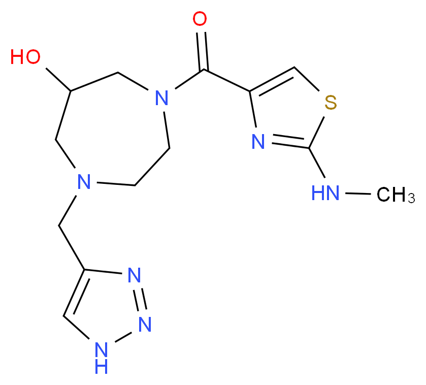 1-{[2-(methylamino)-1,3-thiazol-4-yl]carbonyl}-4-(1H-1,2,3-triazol-4-ylmethyl)-1,4-diazepan-6-ol_分子结构_CAS_)