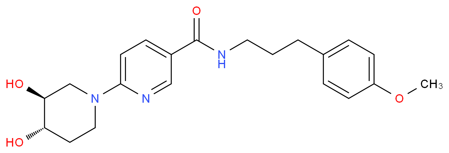 6-[(3S*,4S*)-3,4-dihydroxypiperidin-1-yl]-N-[3-(4-methoxyphenyl)propyl]nicotinamide_分子结构_CAS_)