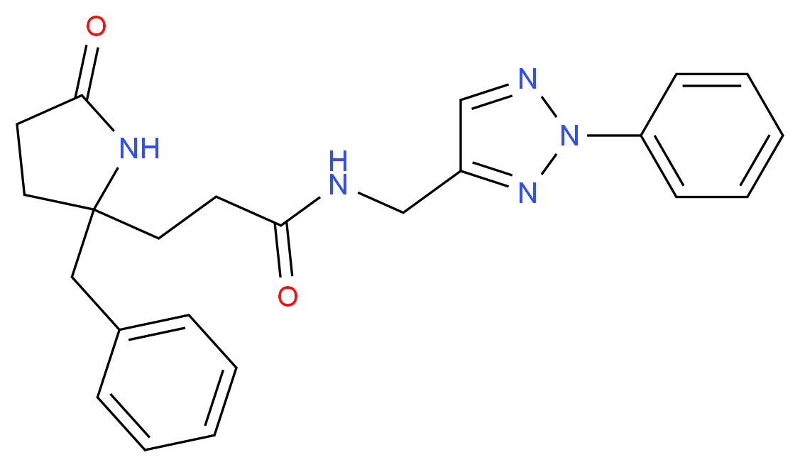 3-(2-benzyl-5-oxo-2-pyrrolidinyl)-N-[(2-phenyl-2H-1,2,3-triazol-4-yl)methyl]propanamide_分子结构_CAS_)