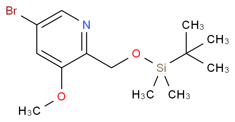 5-Bromo-2-((tert-butyldimethylsilyloxy)methyl)-3-methoxypyridine_分子结构_CAS_1138443-85-2)