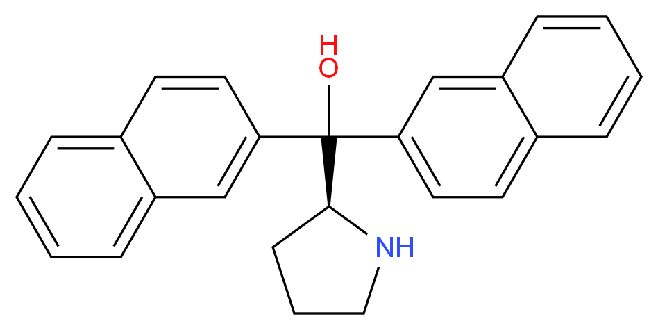 (S)-(-)-α,α-二(2-萘基)-2-吡咯烷甲醇_分子结构_CAS_127986-84-9)