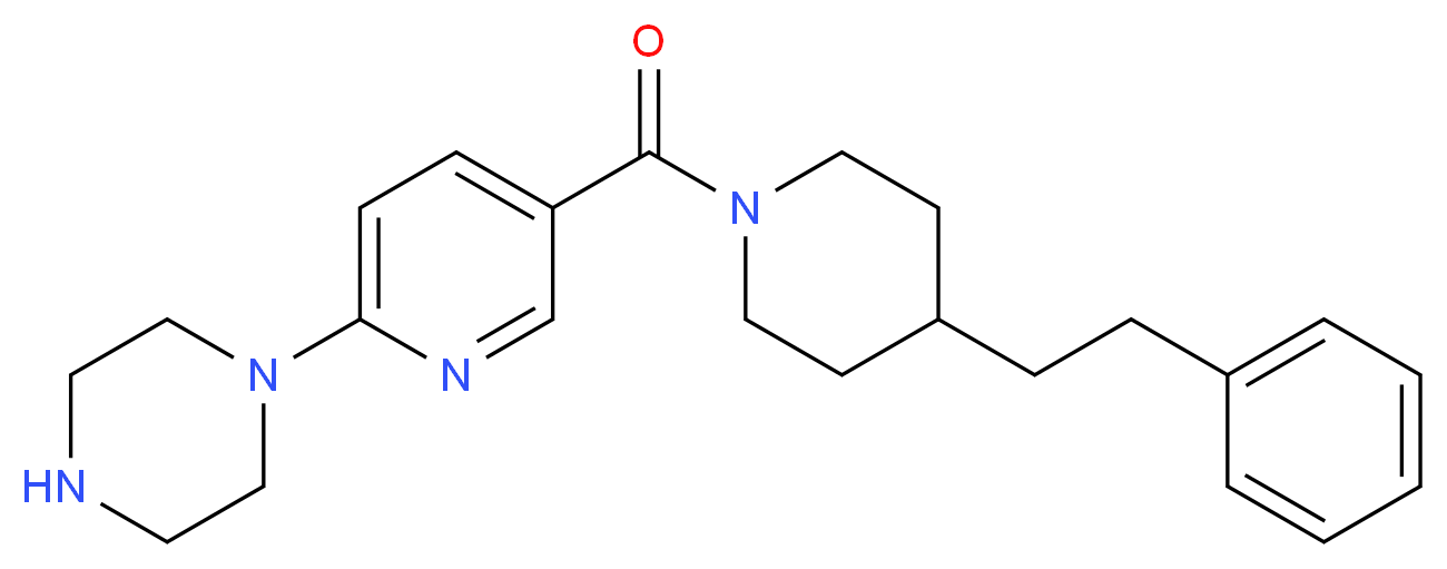1-(5-{[4-(2-phenylethyl)piperidin-1-yl]carbonyl}pyridin-2-yl)piperazine_分子结构_CAS_)