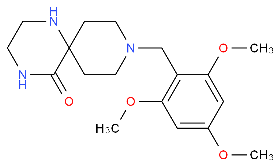 9-(2,4,6-trimethoxybenzyl)-1,4,9-triazaspiro[5.5]undecan-5-one_分子结构_CAS_)