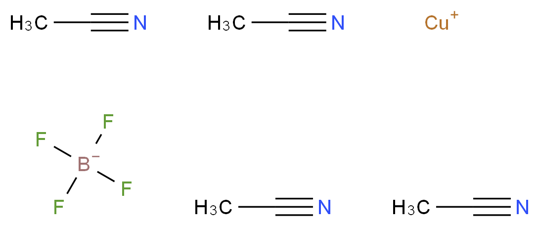 λ<sup>1</sup>-copper(1+) ion tetrakis(acetonitrile) tetrafluoroboranuide_分子结构_CAS_15418-29-8