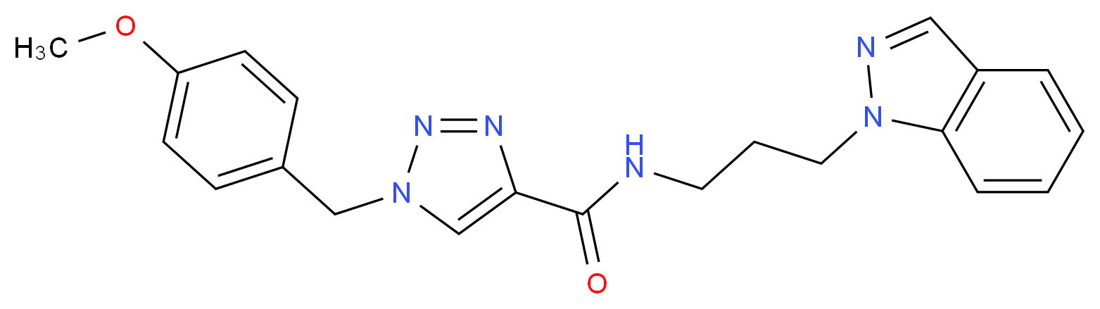 N-[3-(1H-indazol-1-yl)propyl]-1-(4-methoxybenzyl)-1H-1,2,3-triazole-4-carboxamide_分子结构_CAS_)
