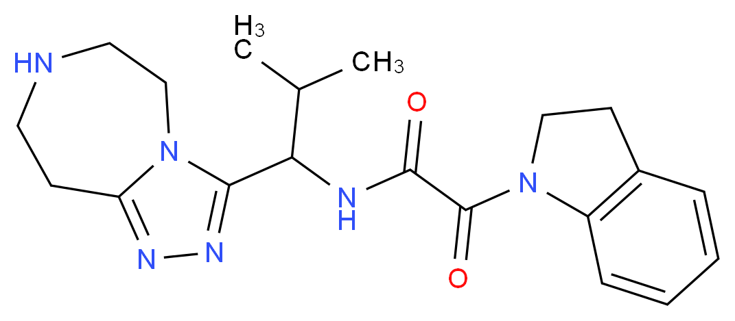 2-(2,3-dihydro-1H-indol-1-yl)-N-[2-methyl-1-(6,7,8,9-tetrahydro-5H-[1,2,4]triazolo[4,3-d][1,4]diazepin-3-yl)propyl]-2-oxoacetamide_分子结构_CAS_)