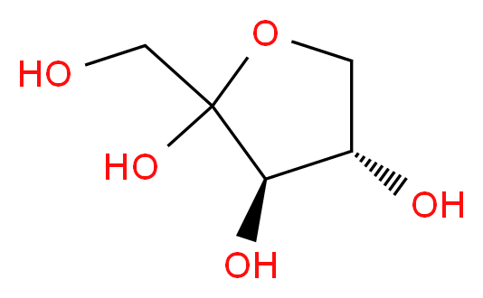 (3R,4S)-2-(hydroxymethyl)oxolane-2,3,4-triol_分子结构_CAS_551-84-8