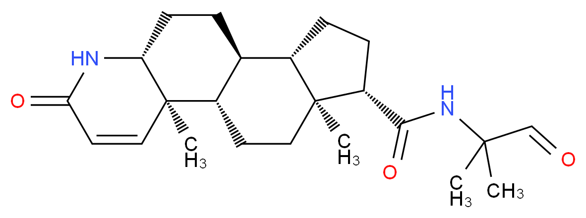(1S,2R,7R,10S,11S,14S,15S)-2,15-dimethyl-N-(2-methyl-1-oxopropan-2-yl)-5-oxo-6-azatetracyclo[8.7.0.0<sup>2</sup>,<sup>7</sup>.0<sup>1</sup><sup>1</sup>,<sup>1</sup><sup>5</sup>]heptadec-3-ene-14-carboxamide_分子结构_CAS_154387-61-8