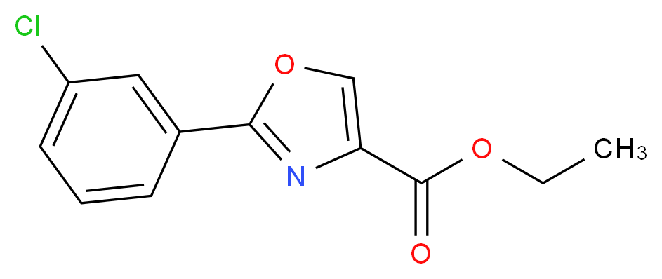 2-(3-CHLORO-PHENYL)-OXAZOLE-4-CARBOXYLIC ACID ETHYL ESTER_分子结构_CAS_132089-43-1)