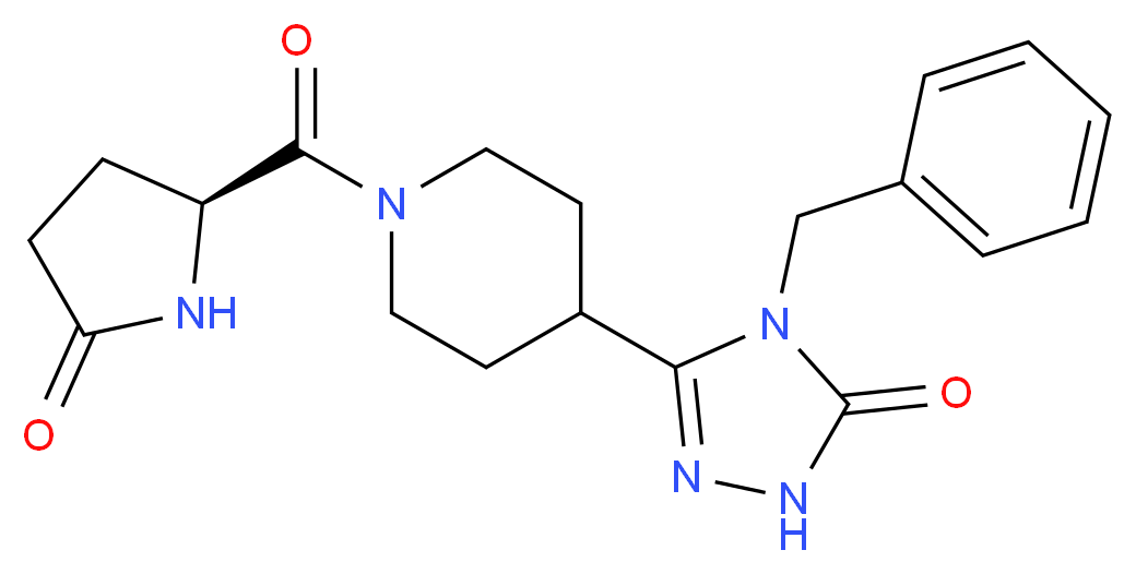 4-benzyl-5-(1-{[(2S)-5-oxo-2-pyrrolidinyl]carbonyl}-4-piperidinyl)-2,4-dihydro-3H-1,2,4-triazol-3-one_分子结构_CAS_)