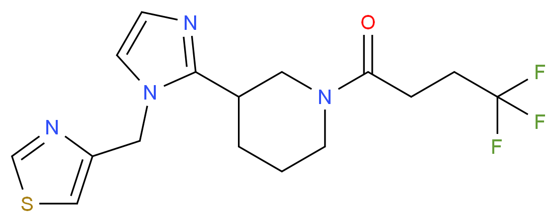 3-[1-(1,3-thiazol-4-ylmethyl)-1H-imidazol-2-yl]-1-(4,4,4-trifluorobutanoyl)piperidine_分子结构_CAS_)