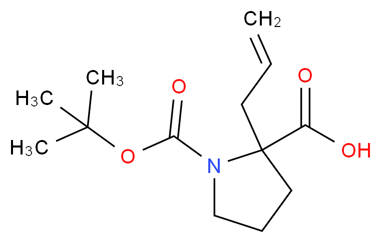 Boc-α-烯丙基-DL-脯氨酸_分子结构_CAS_315234-49-2)