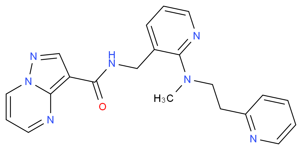 N-({2-[methyl(2-pyridin-2-ylethyl)amino]pyridin-3-yl}methyl)pyrazolo[1,5-a]pyrimidine-3-carboxamide_分子结构_CAS_)