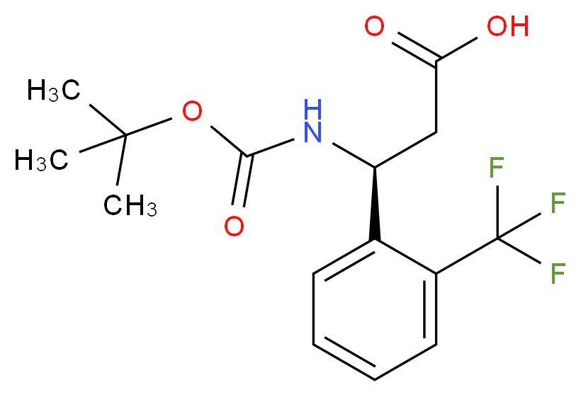 BOC-(S)-3-AMINO-3-(2-TRIFLUOROMETHYL-PHENYL)-PROPIONIC ACID_分子结构_CAS_500770-77-4)