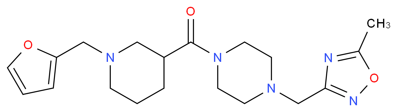 1-{[1-(2-furylmethyl)-3-piperidinyl]carbonyl}-4-[(5-methyl-1,2,4-oxadiazol-3-yl)methyl]piperazine_分子结构_CAS_)