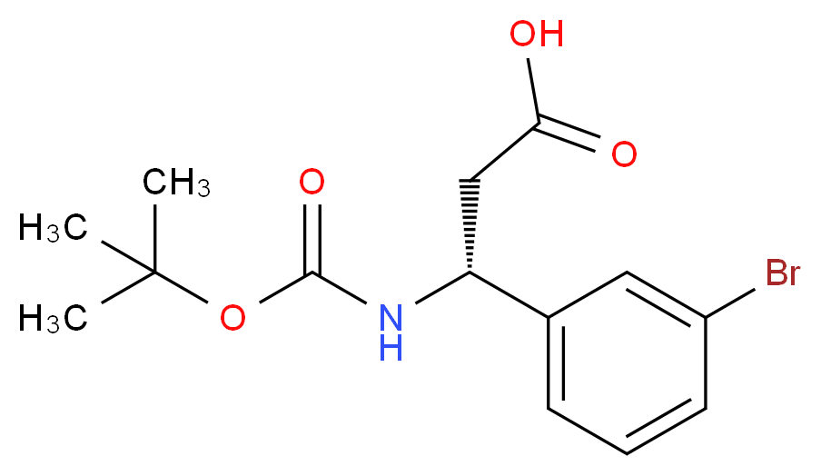 (R)-3-(Boc-氨基)-3-(3-溴苯基)丙酸_分子结构_CAS_)