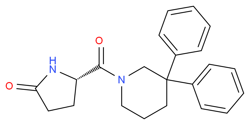 (5S)-5-[(3,3-diphenylpiperidin-1-yl)carbonyl]pyrrolidin-2-one_分子结构_CAS_)