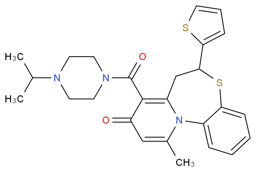 8-[(4-isopropyl-1-piperazinyl)carbonyl]-11-methyl-6-(2-thienyl)-6,7-dihydro-9H-pyrido[2,1-d][1,5]benzothiazepin-9-one_分子结构_CAS_)