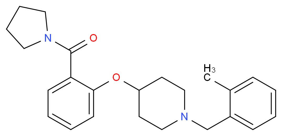 1-(2-methylbenzyl)-4-[2-(1-pyrrolidinylcarbonyl)phenoxy]piperidine_分子结构_CAS_)